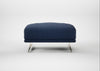 Novara Ottoman Capelo Linen-Cotton Inkspot / Stainless Steel