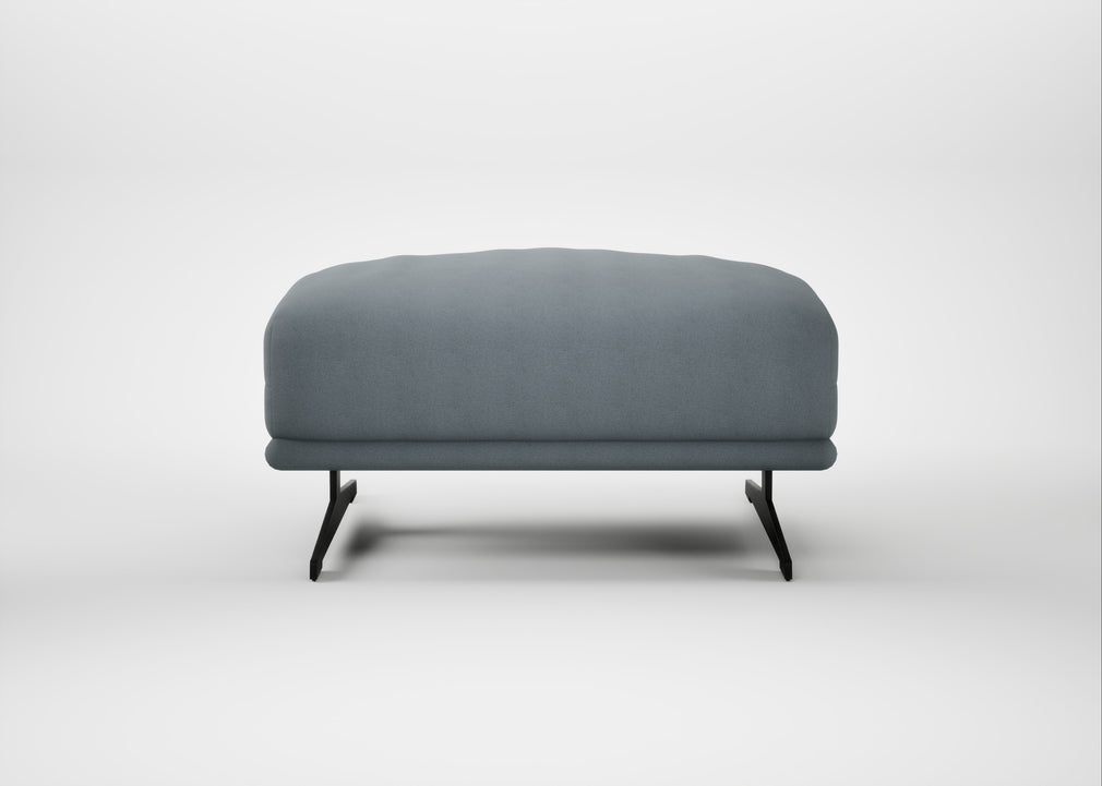 Novara Ottoman Capelo Linen-Cotton Mineral / Black