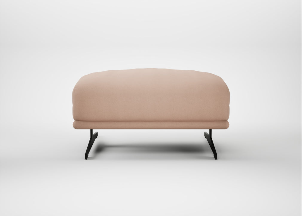Novara Ottoman Capelo Linen-Cotton Rosedale / Black