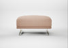 Novara Ottoman Capelo Linen-Cotton Rosedale / Stainless Steel