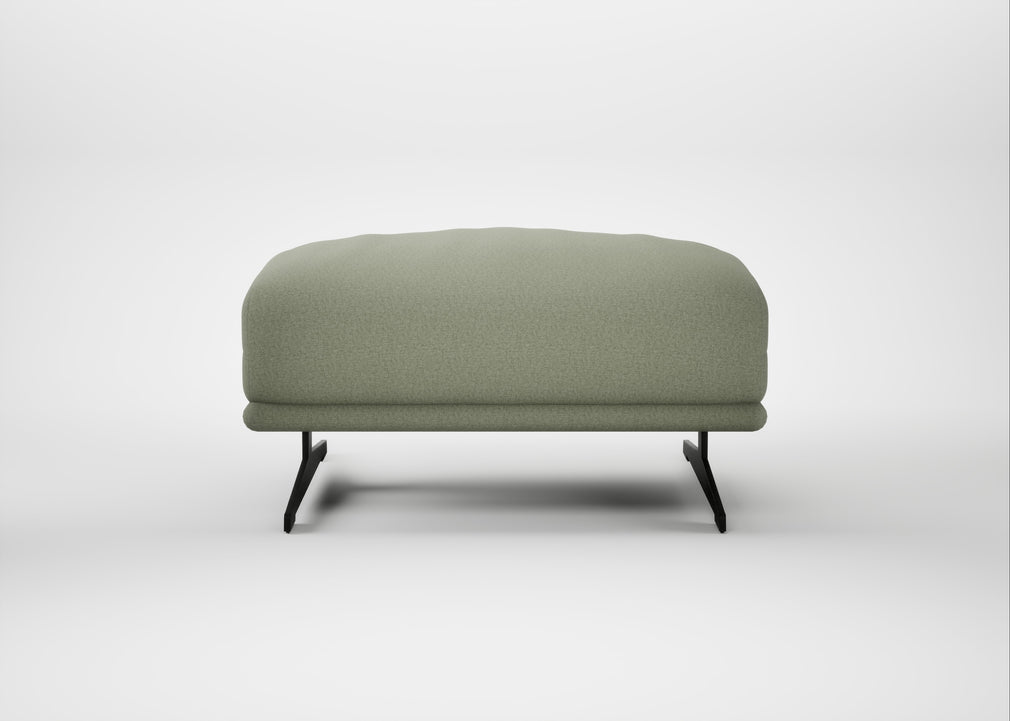 Novara Ottoman Capelo Linen-Cotton Sage / Black