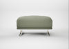 Novara Ottoman Capelo Linen-Cotton Sage / Stainless Steel