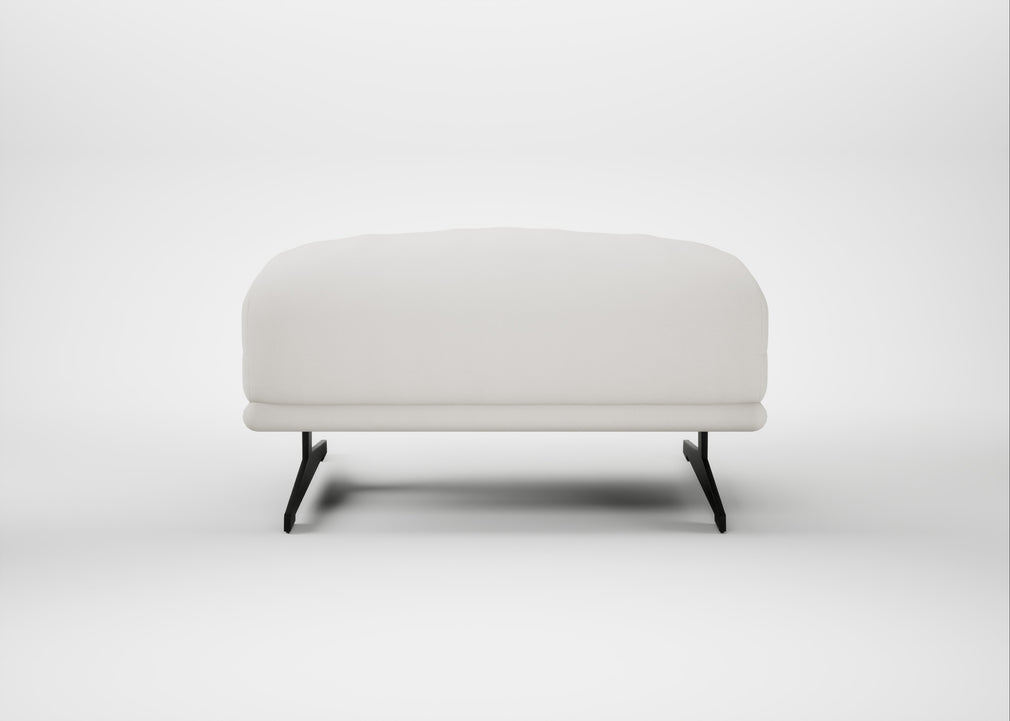 Novara Ottoman Capelo Linen-Cotton Sea Salt / Black