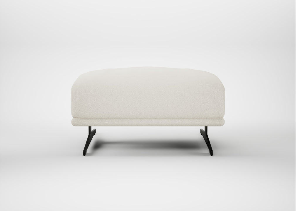 Novara Ottoman Chunky Boucle Ecru / Black