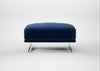 Novara Ottoman Cotton Velvet Midnight / Stainless Steel