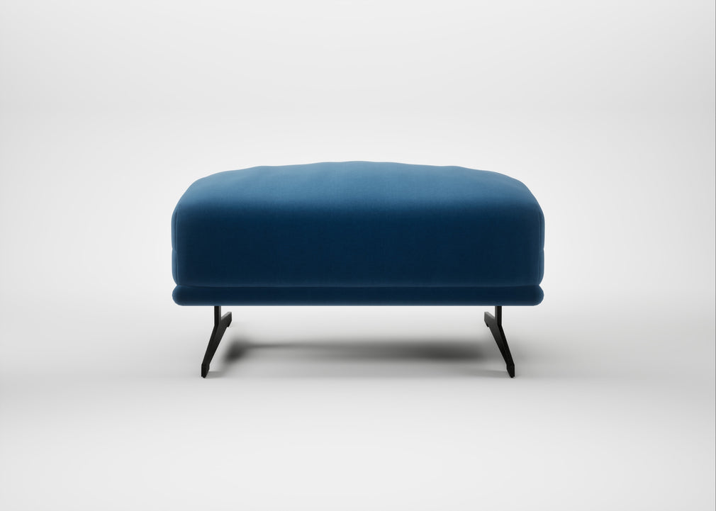Novara Ottoman Cotton Velvet Petrol / Black