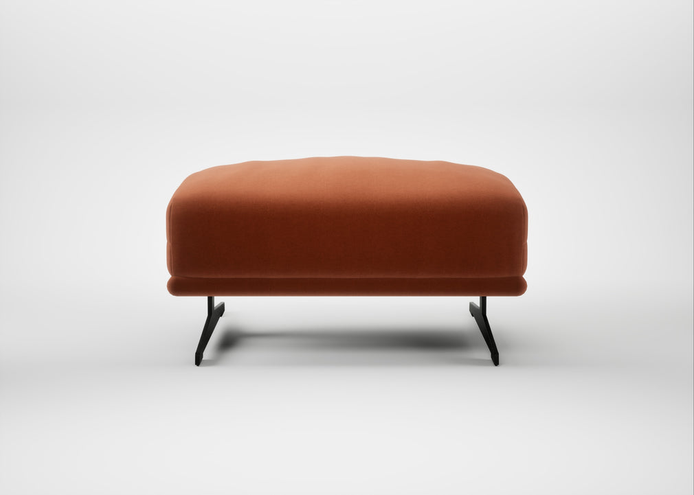 Novara Ottoman Cotton Velvet Russet / Black