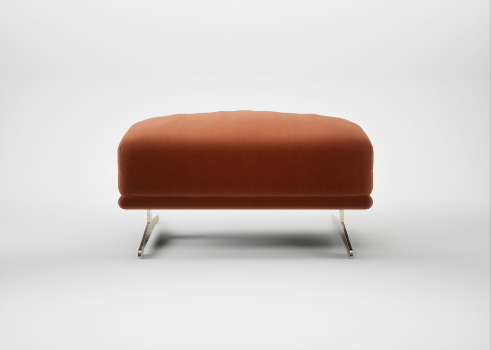 Novara Ottoman Cotton Velvet Russet / Stainless Steel