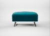 Novara Ottoman Cotton Velvet Teal / Black
