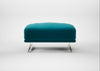 Novara Ottoman Cotton Velvet Teal / Stainless Steel