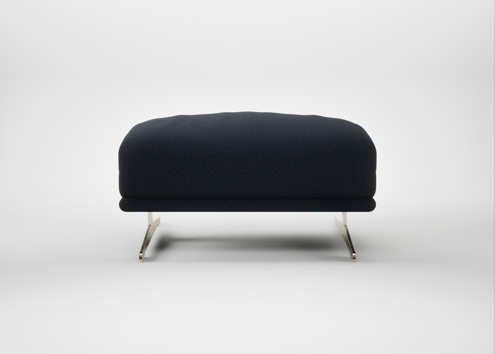 Novara Ottoman Loop Twill Midnight / Stainless Steel
