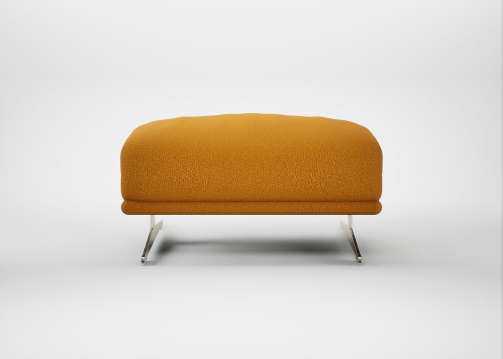 Novara Ottoman Loop Twill Ochre / Stainless Steel