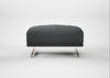Novara Ottoman Melton Wool Granite / Stainless Steel
