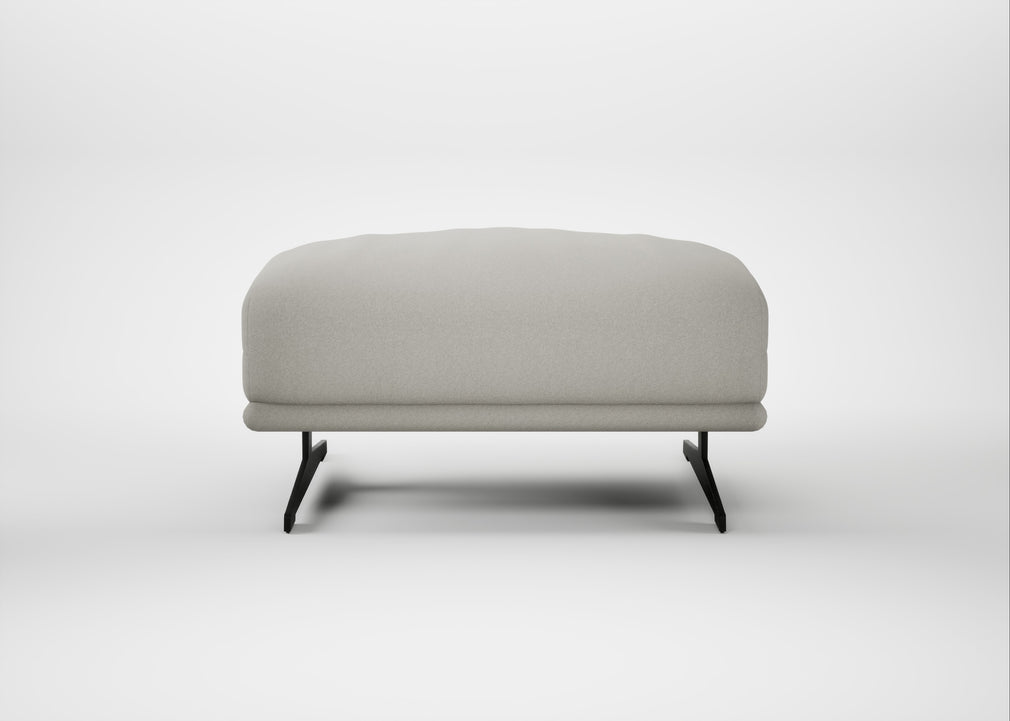 Novara Ottoman Melton Wool Limestone / Black