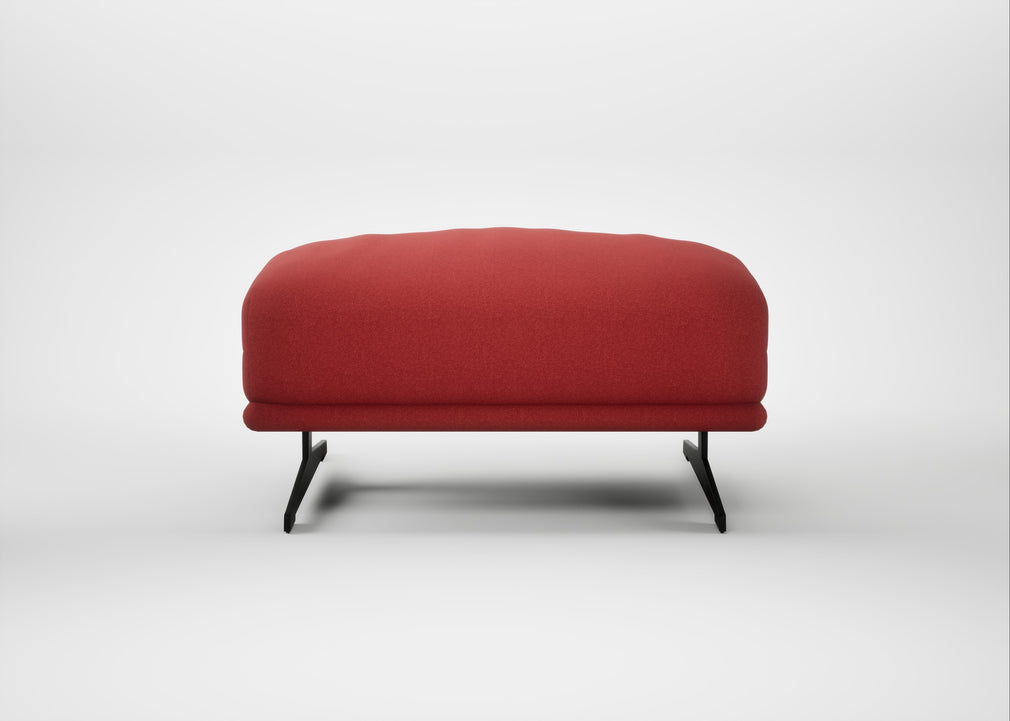 Novara Ottoman Melton Wool Red Oxide / Black