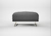 Novara Ottoman Melton Wool Shale / Stainless Steel