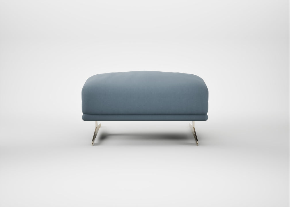 Novara Ottoman Smart Cotton Linen Celestial / Stainless Steel