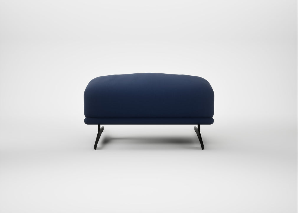 Novara Ottoman Smart Cotton Linen Indigo / Black
