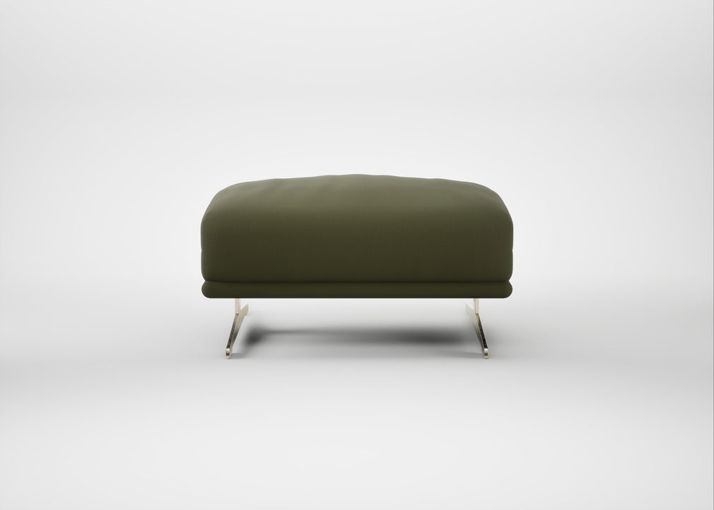 Novara Ottoman Smart Cotton Linen Myrtle / Stainless Steel