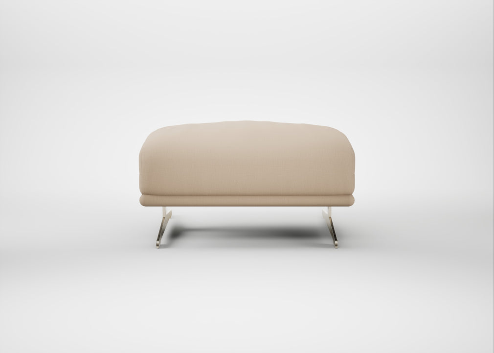 Novara Ottoman Smart Cotton Linen Rice / Stainless Steel