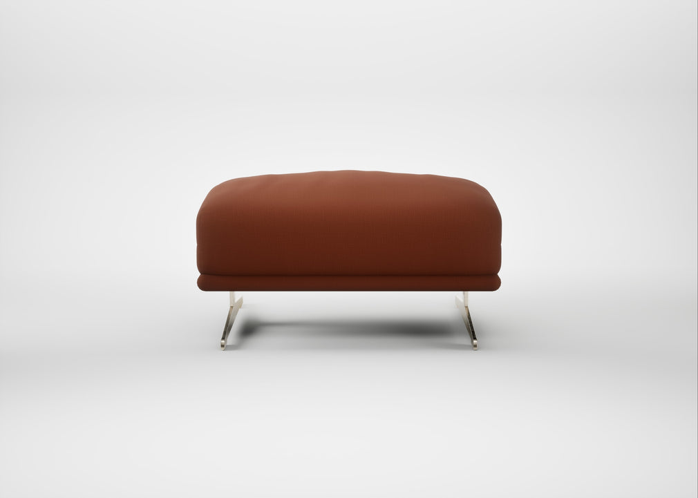 Novara Ottoman Smart Cotton Linen Rust / Stainless Steel