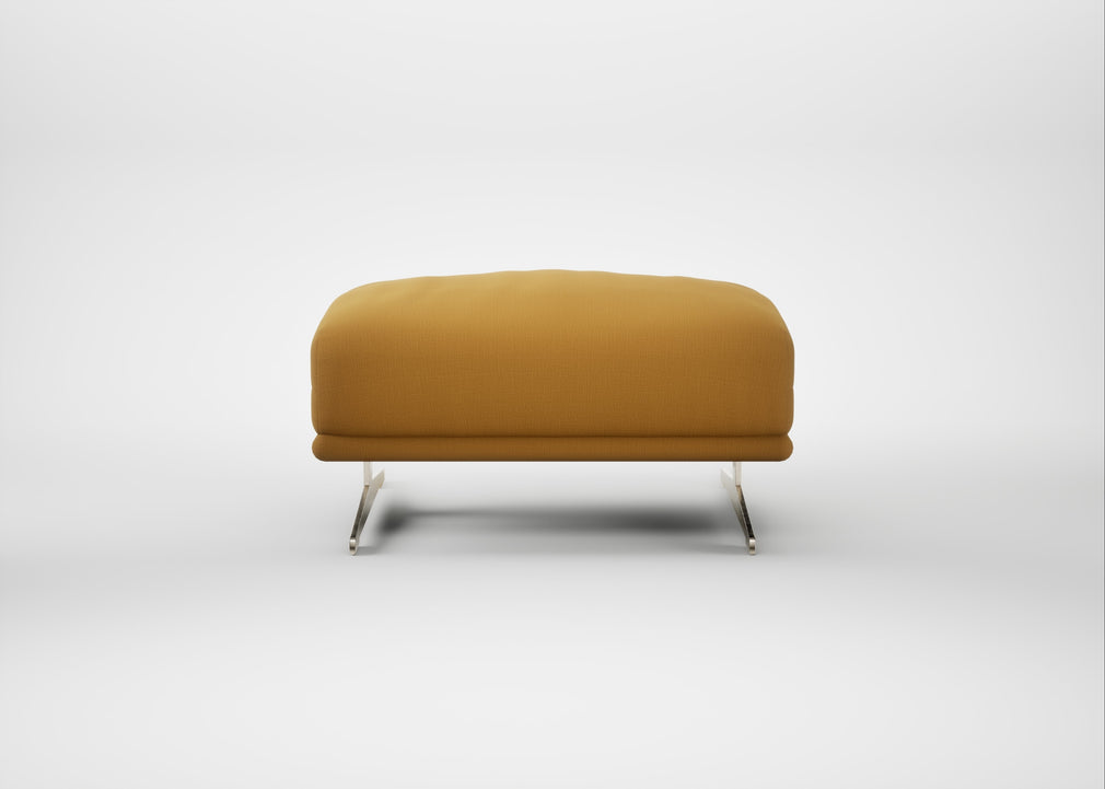 Novara Ottoman Smart Cotton Linen Sahara / Stainless Steel