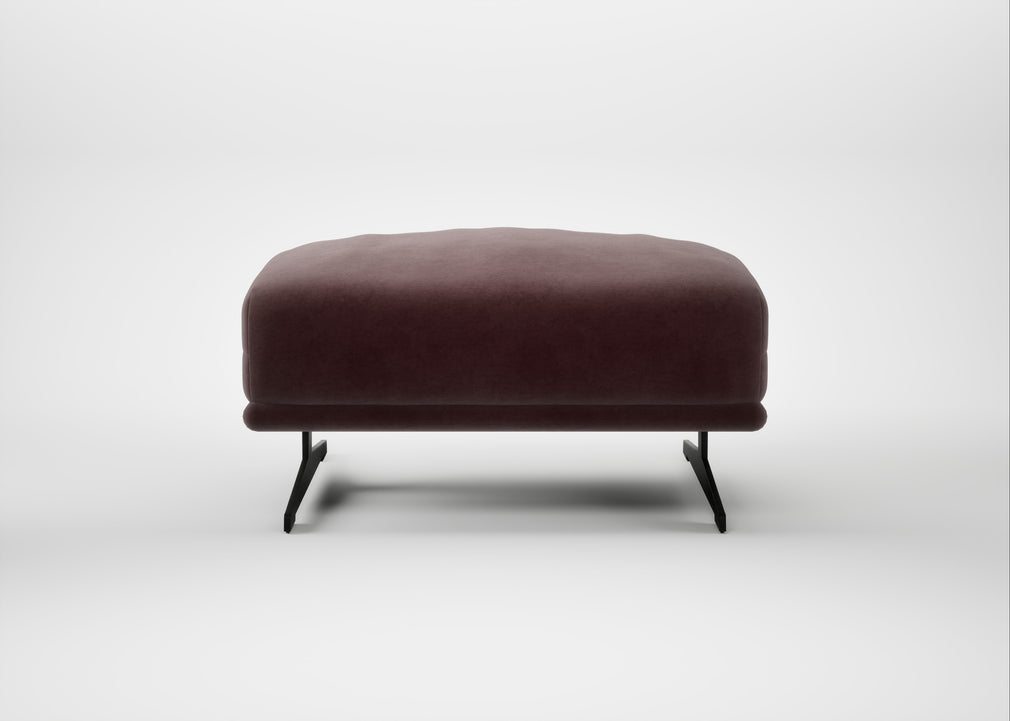 Novara Ottoman Smart Luxe Velvet Acorn / Black