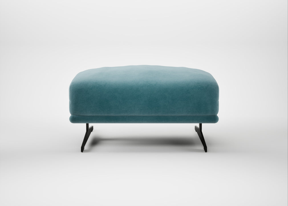 Novara Ottoman Smart Luxe Velvet Airforce Blue / Black