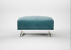 Novara Ottoman Smart Luxe Velvet Airforce Blue / Stainless Steel