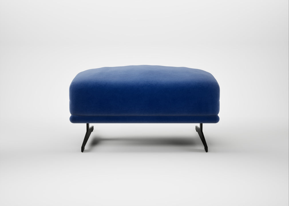 Novara Ottoman Smart Luxe Velvet Azure / Black