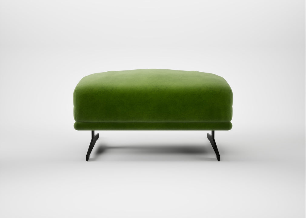 Novara Ottoman Smart Luxe Velvet Grass / Black