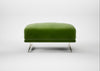 Novara Ottoman Smart Luxe Velvet Grass / Stainless Steel