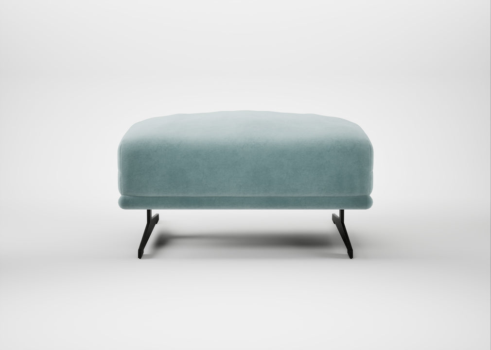 Novara Ottoman Smart Luxe Velvet Mineral Blue / Black