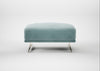 Novara Ottoman Smart Luxe Velvet Mineral Blue / Stainless Steel