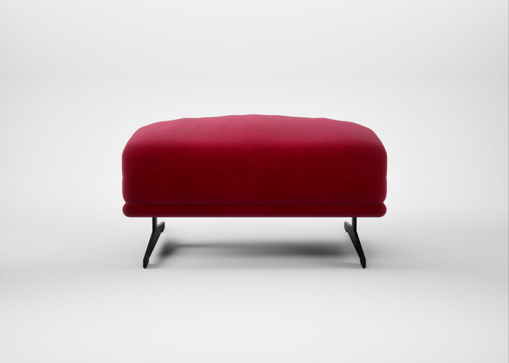 Novara Ottoman Smart Luxe Velvet Mulberry / Black