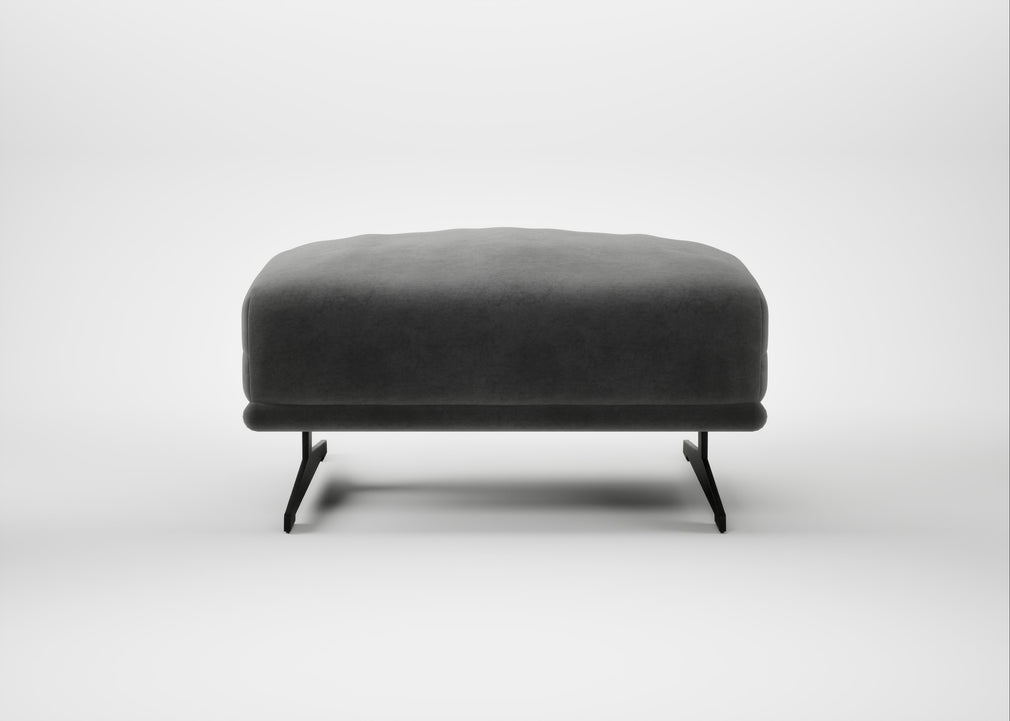 Novara Ottoman Smart Luxe Velvet Nickel / Black