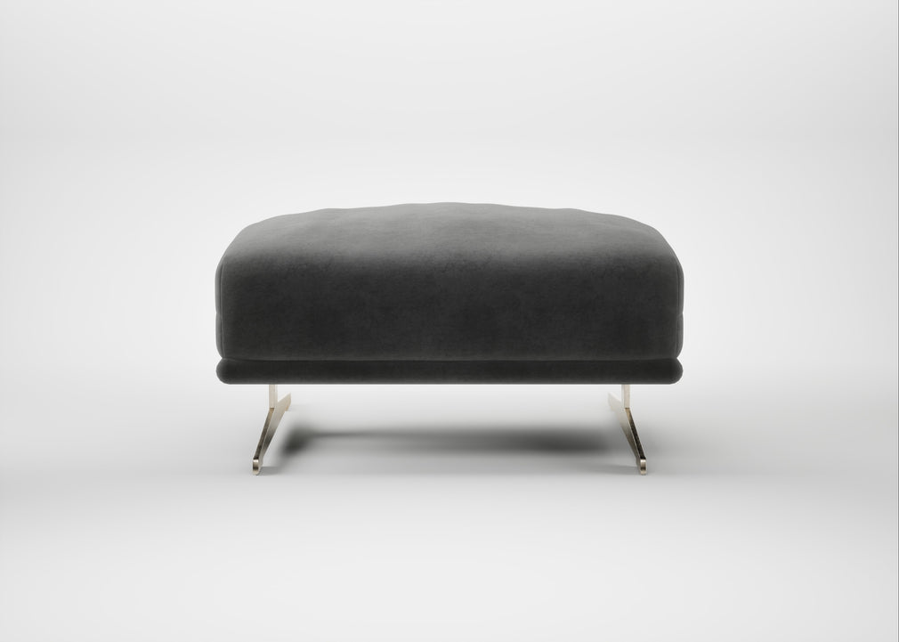 Novara Ottoman Smart Luxe Velvet Nickel / Stainless Steel