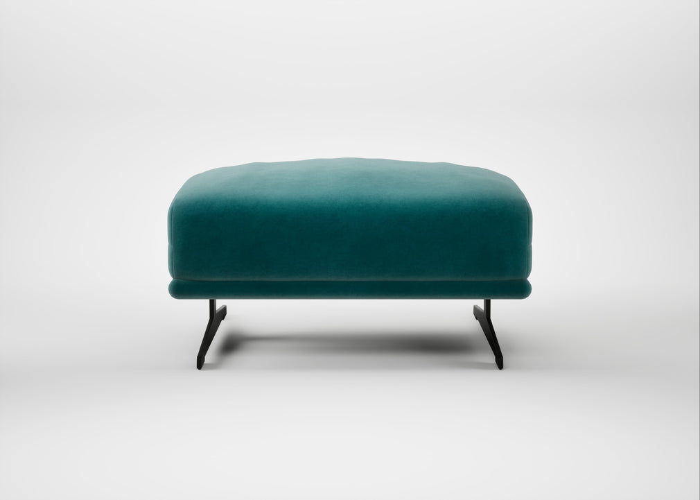Novara Ottoman Smart Luxe Velvet Ocean Green / Black