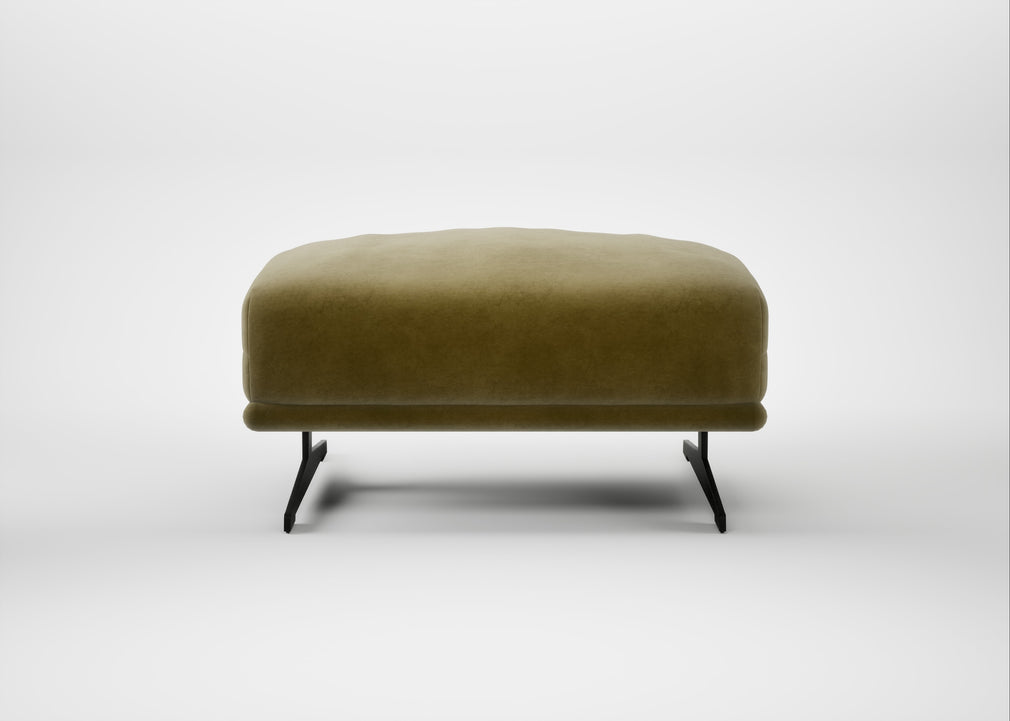 Novara Ottoman Smart Luxe Velvet Peridot / Black