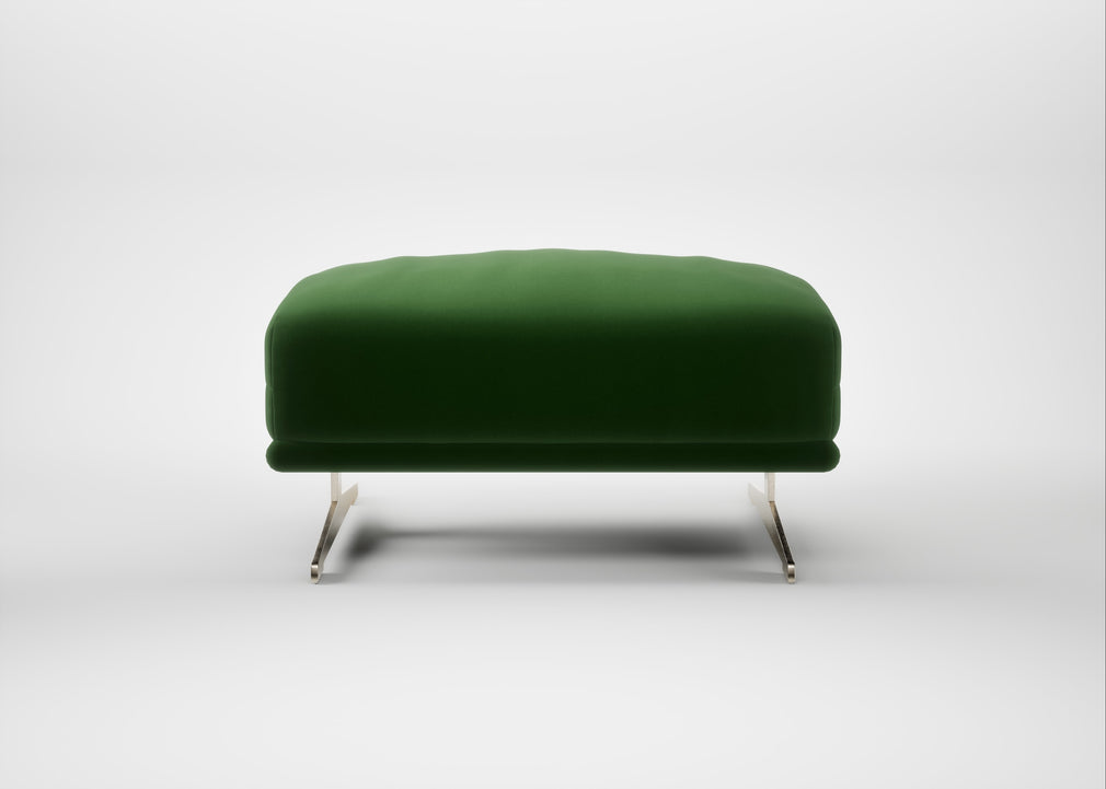 Novara Ottoman Smart Velvet Forest / Stainless Steel