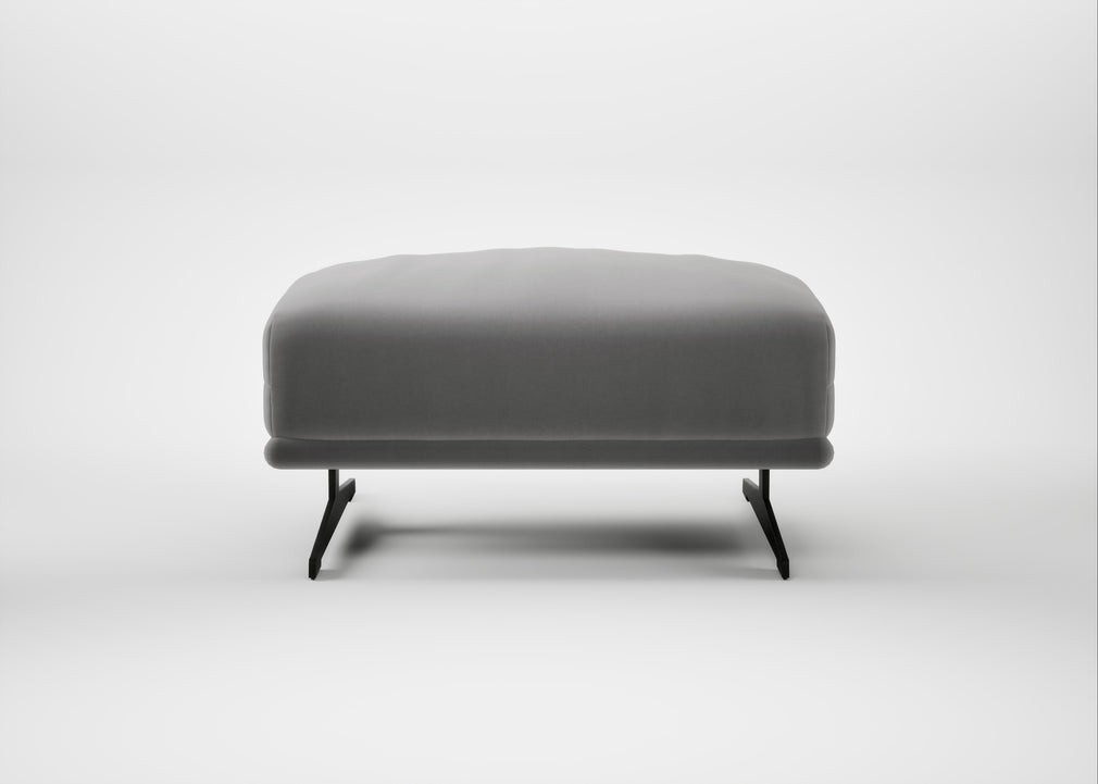Novara Ottoman Smart Velvet Mercury / Black