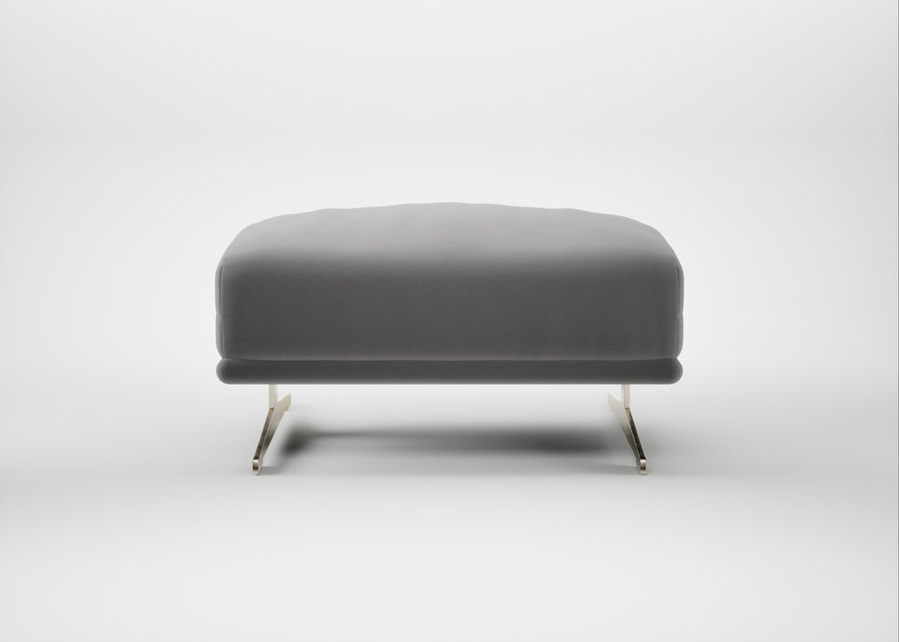 Novara Ottoman Smart Velvet Mercury / Stainless Steel