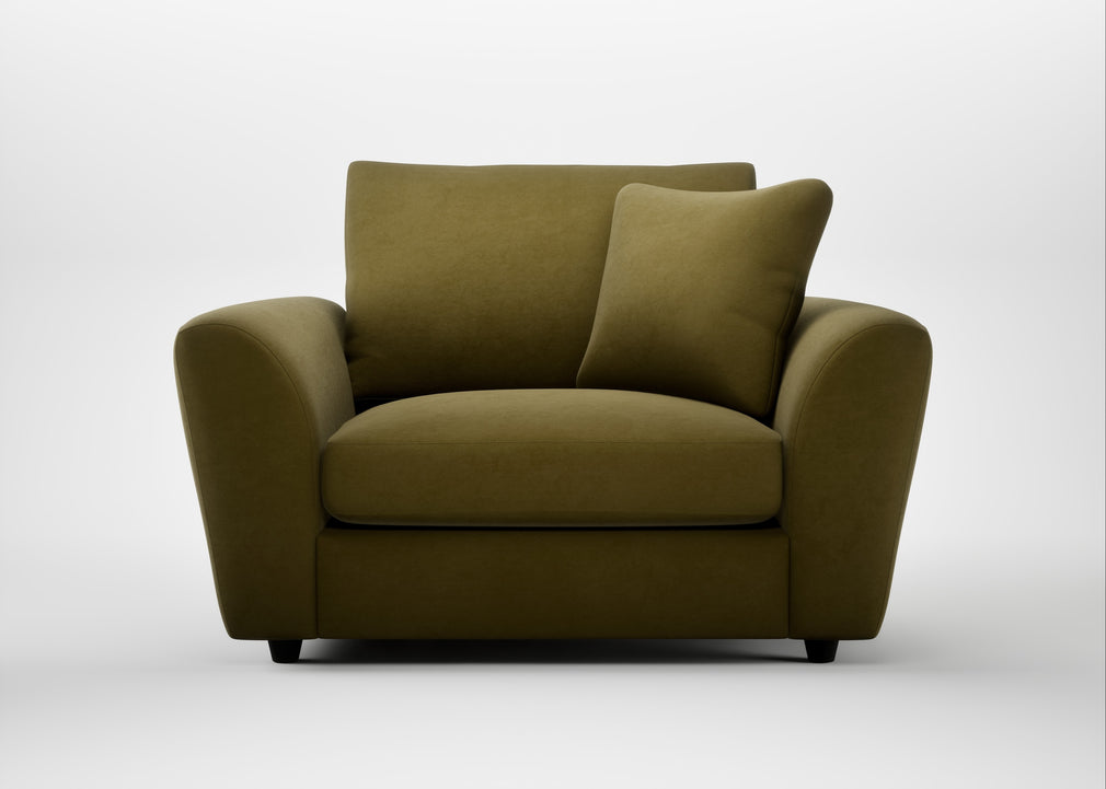 Snooze Loveseat Wool Velvet Olive