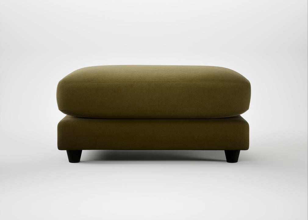 Snooze Footstool Wool Velvet Olive