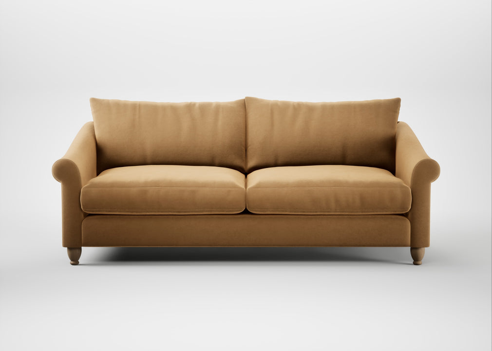 Devon 4 Seater Sofa Wool Velvet Camel / Natural