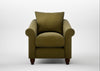 Devon Armchair Wool Velvet Olive / Walnut Stained