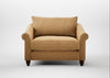 Devon Loveseat Wool Velvet Camel / Walnut Stained