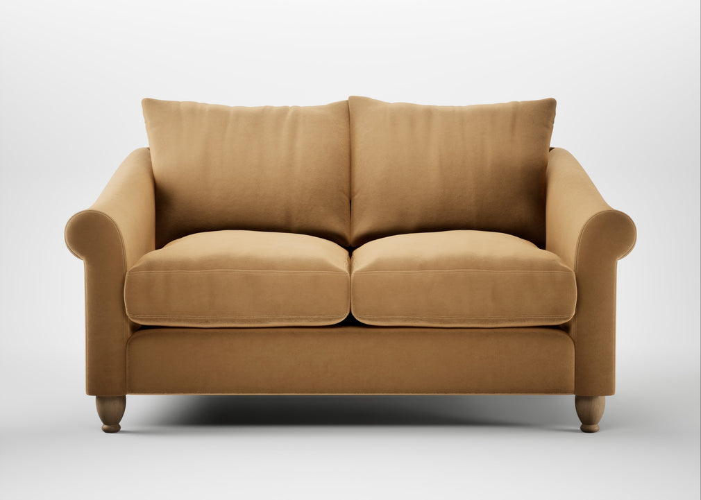 Devon 2 Seater Sofa Wool Velvet Camel / Natural