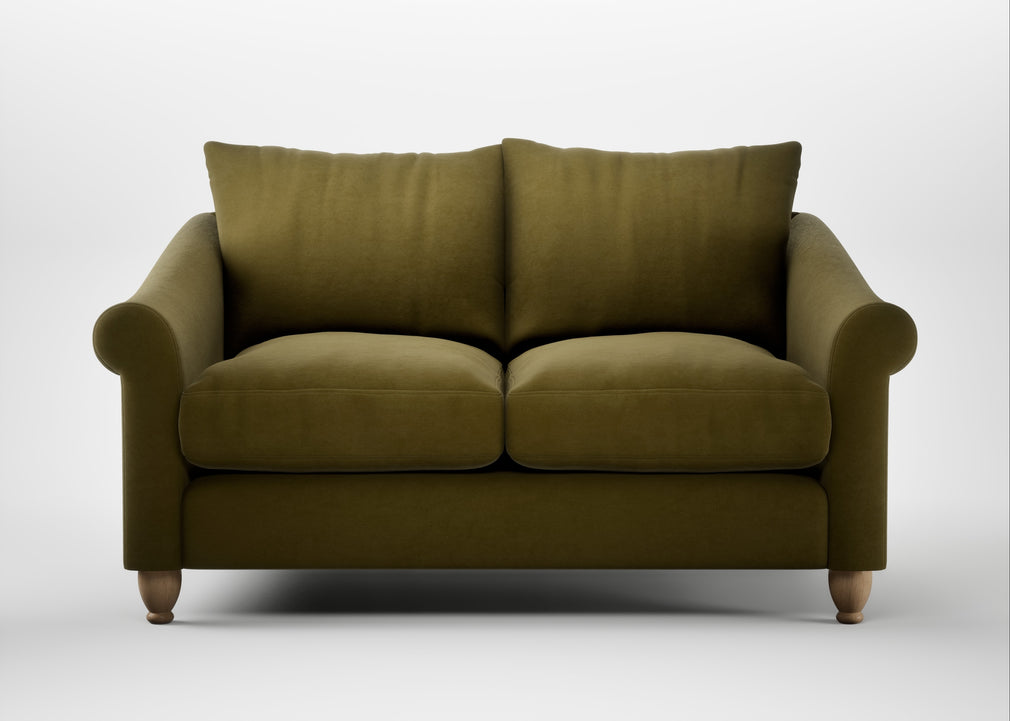 Devon 2 Seater Sofa Wool Velvet Olive / Natural