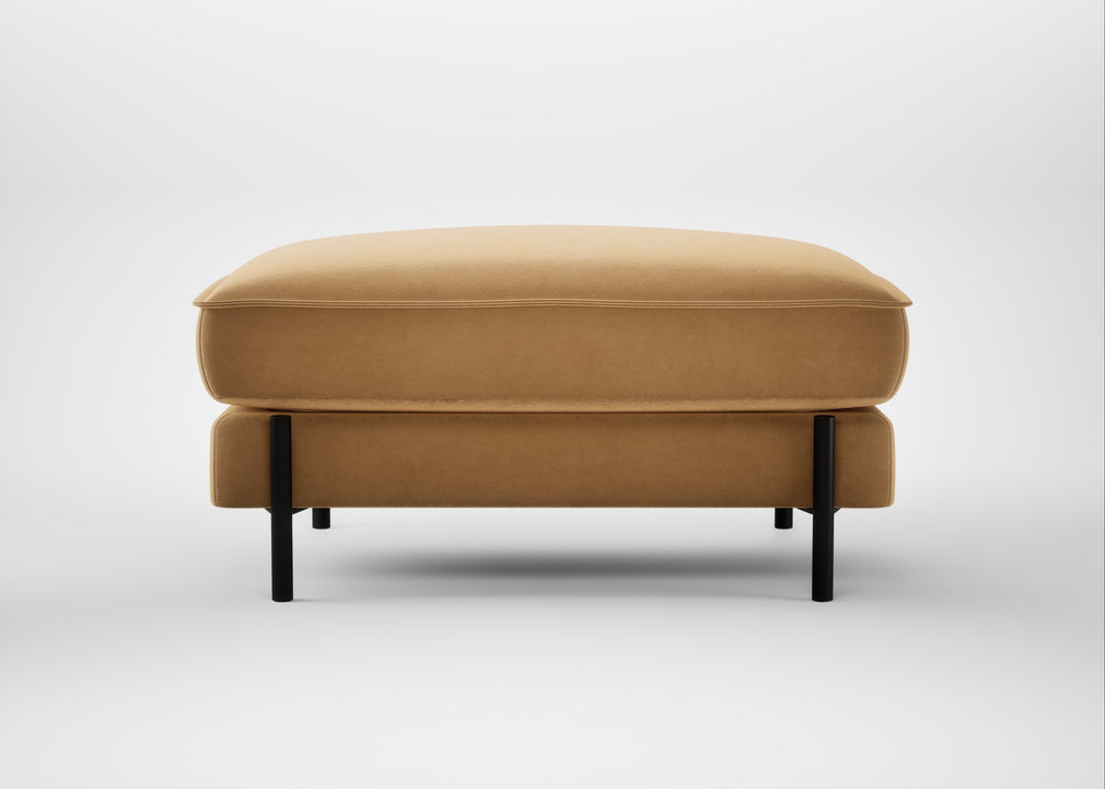 Tortona Footstool Wool Velvet Camel